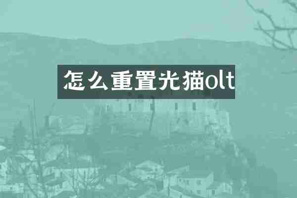 怎么重置光猫olt