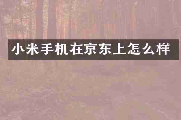 小米手机在京东上怎么样