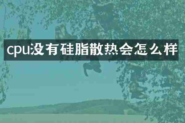 cpu没有硅脂散热会怎么样