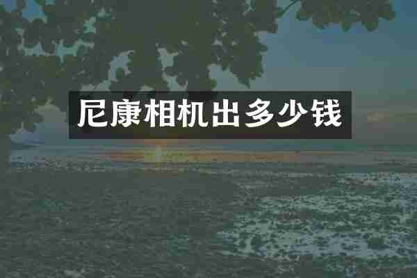 尼康相机出多少钱