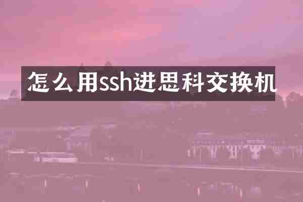 怎么用ssh进思科交换机
