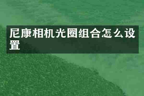 尼康相机光圈组合怎么设置