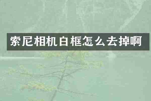 相机白框怎么去掉啊