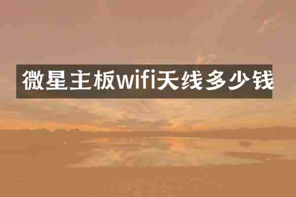 微星主板wifi天线多少钱