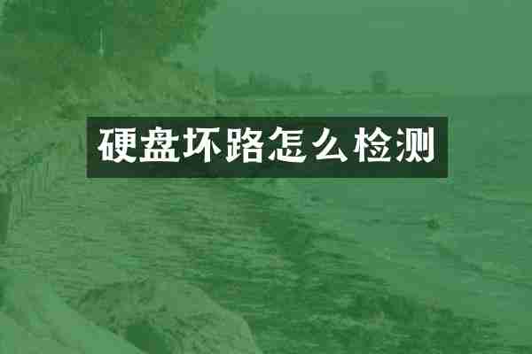 硬盘坏路怎么检测