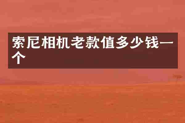 索尼相机老款值多少钱一个