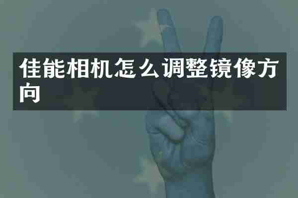 佳能相机怎么调整镜像方向