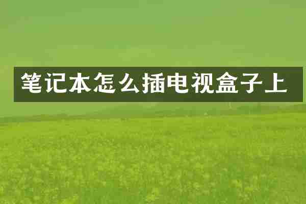 笔记本怎么插电视盒子上