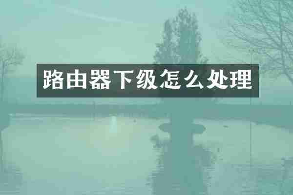 路由器下级怎么处理