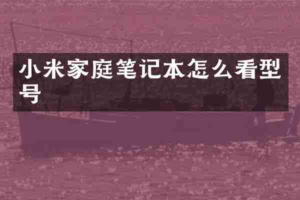 小米家庭笔记本怎么看型号