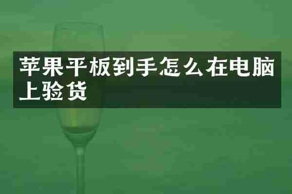 苹果平板到手怎么在电脑上验货
