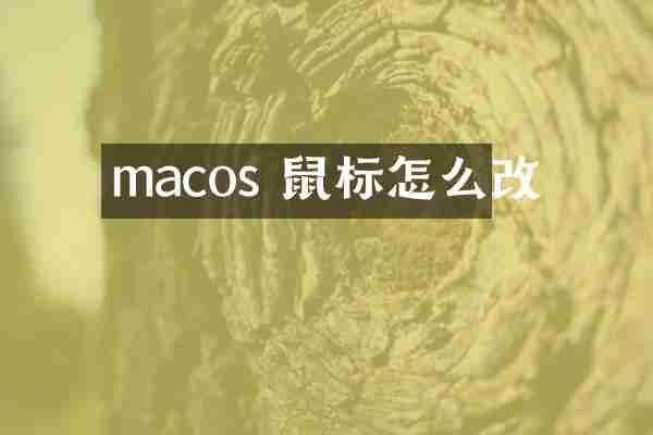 macos 鼠标怎么改