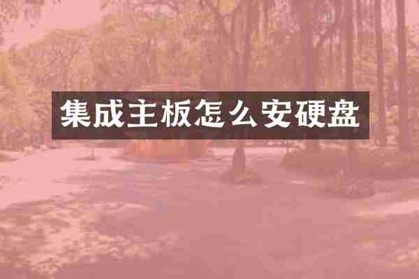 集成主板怎么安硬盘