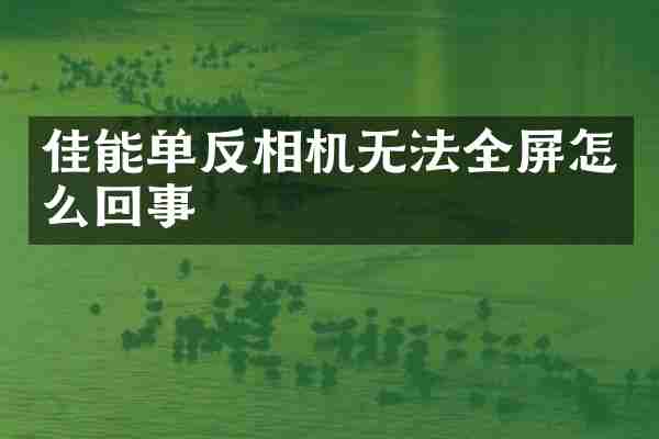 佳能单反相机无法全屏怎么回事