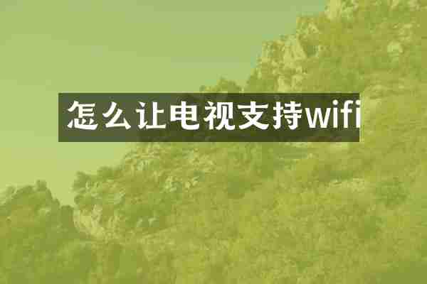 怎么让电视支持wifi