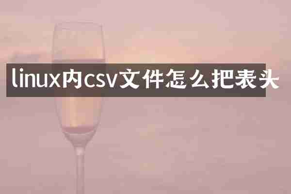 linux内csv文件怎么把表头
