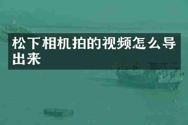 相机拍的视频怎么导出来