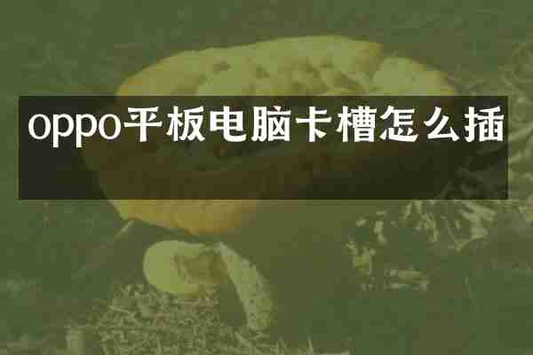 oppo平板电脑卡槽怎么插卡