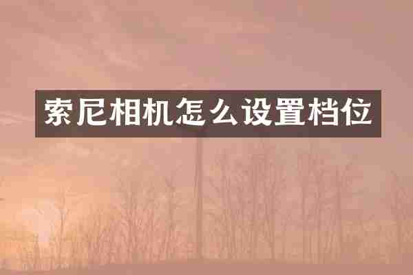 索尼相机怎么设置档位