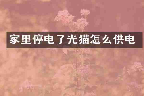 家里停电了光猫怎么供电
