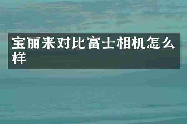 宝丽来对比富士相机怎么样
