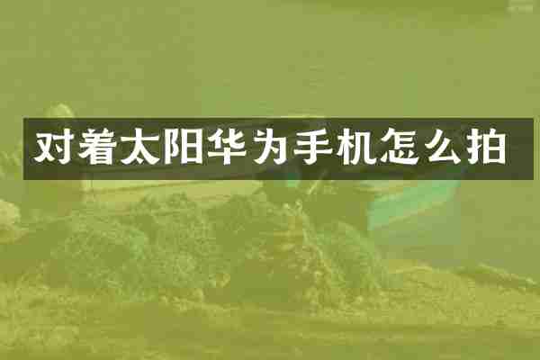 对着太阳华为手机怎么拍