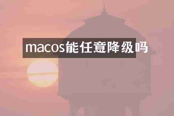 macos能任意降级吗