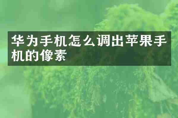 华为手机怎么调出苹果手机的像素