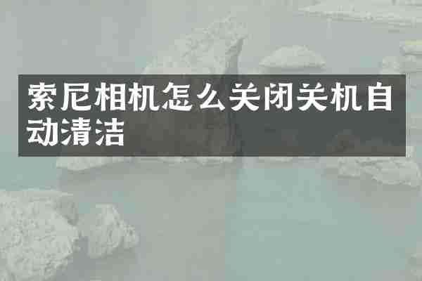 索尼相机怎么关闭关机自动清洁