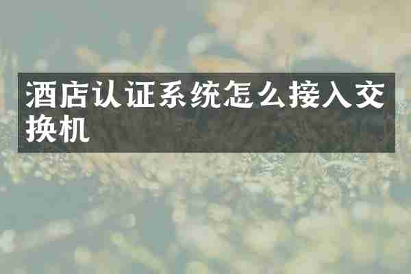 酒店认证系统怎么接入交换机