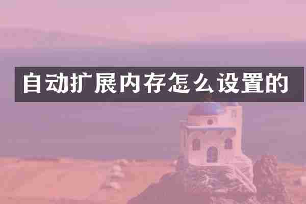 自动扩展内存怎么设置的