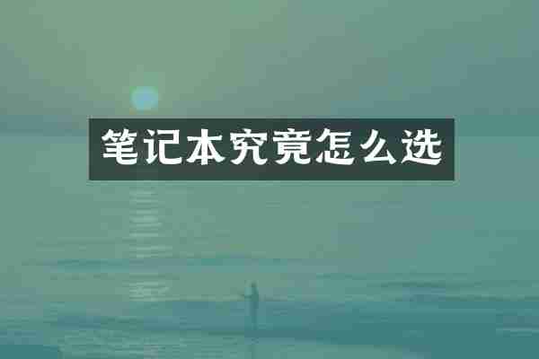 笔记本究竟怎么选