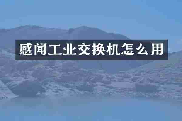 感闻工业交换机怎么用
