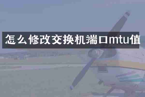 怎么修改交换机端口mtu值