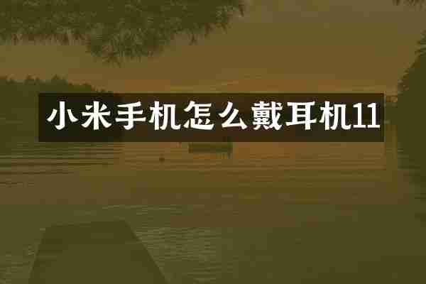 小米手机怎么戴耳机11