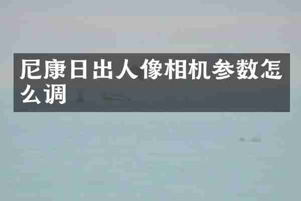 尼康日出人像相机参数怎么调