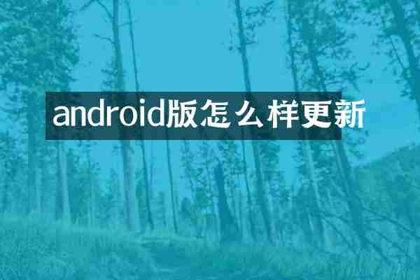 android版怎么样更新