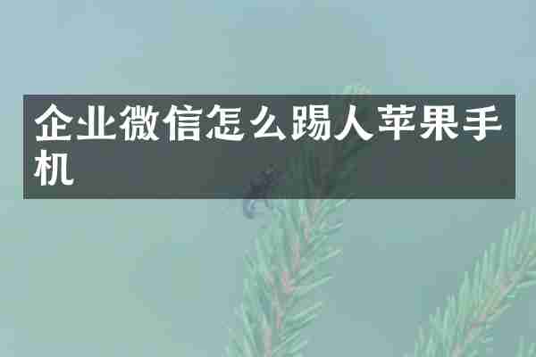 企业微信怎么踢人苹果手机