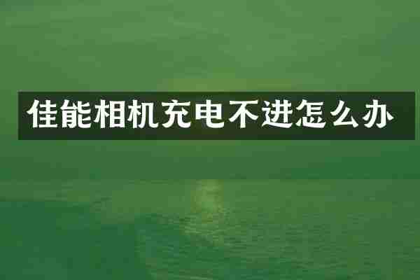 佳能相机充电不进怎么办