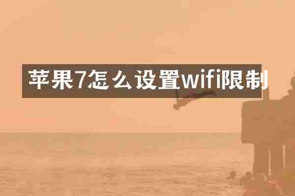 苹果7怎么设置wifi限制