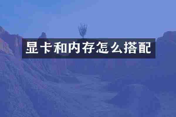 显卡和内存怎么搭配