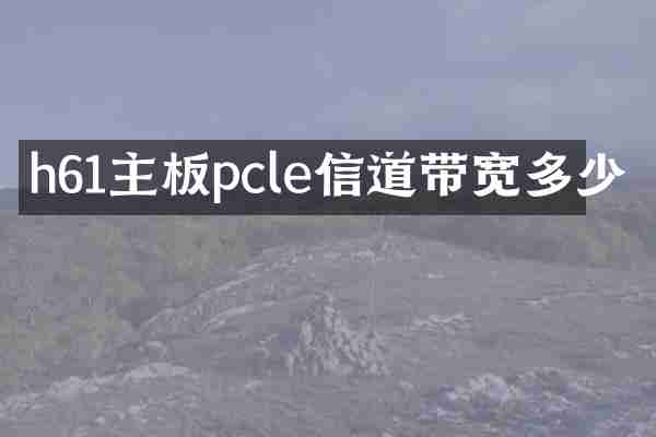 h61主板pcle信道带宽多少