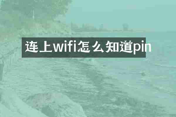 连上wifi怎么知道pin