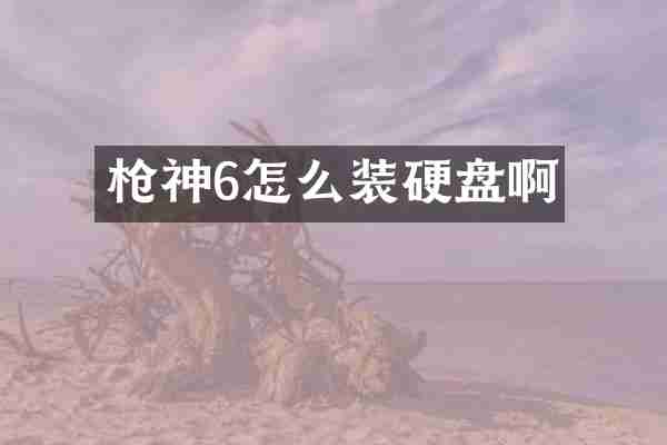 枪神6怎么装硬盘啊