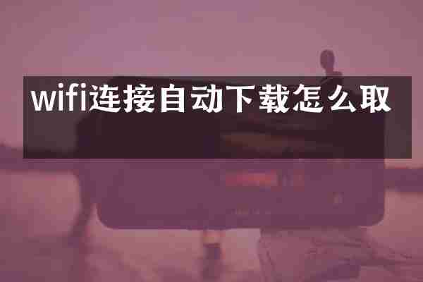 wifi连接自动下载怎么取消