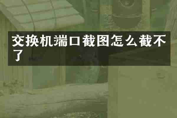 交换机端口截图怎么截不了