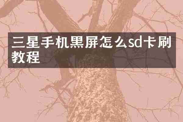三星手机黑屏怎么sd卡刷机教程