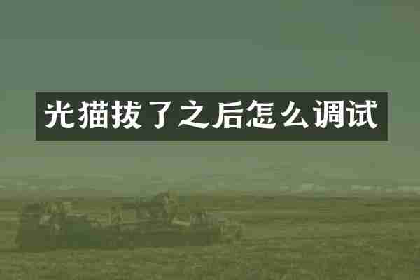 光猫拔了之后怎么调试