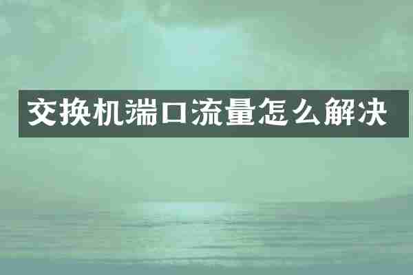 交换机端口流量怎么解决