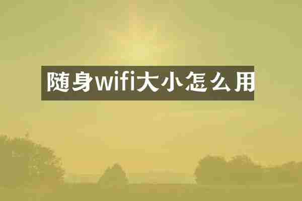 随身wifi大小怎么用